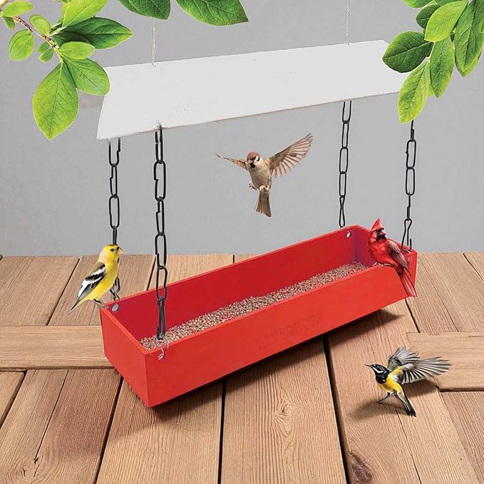 Wooden Bird Feeder for Outdoor Garden & Balcony – Eco-Friendly Bird Feeding Station