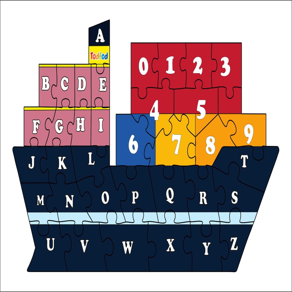 Todfod Wooden Jigsaw Puzzle – Ship Shaped English Alphabets