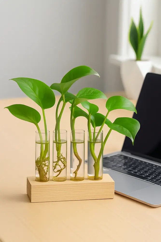 Series Test Tube Planters - Natural Wood Finish