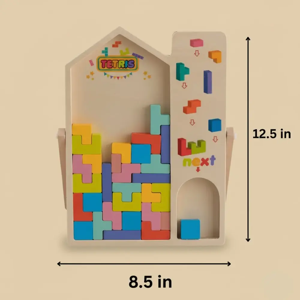 Wooden Multifunctional Tetris Puzzle Game for Kids | Educational & Skill-Building Toy