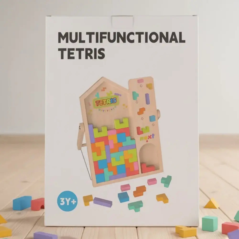 Wooden Multifunctional Tetris Puzzle Game for Kids | Educational & Skill-Building Toy