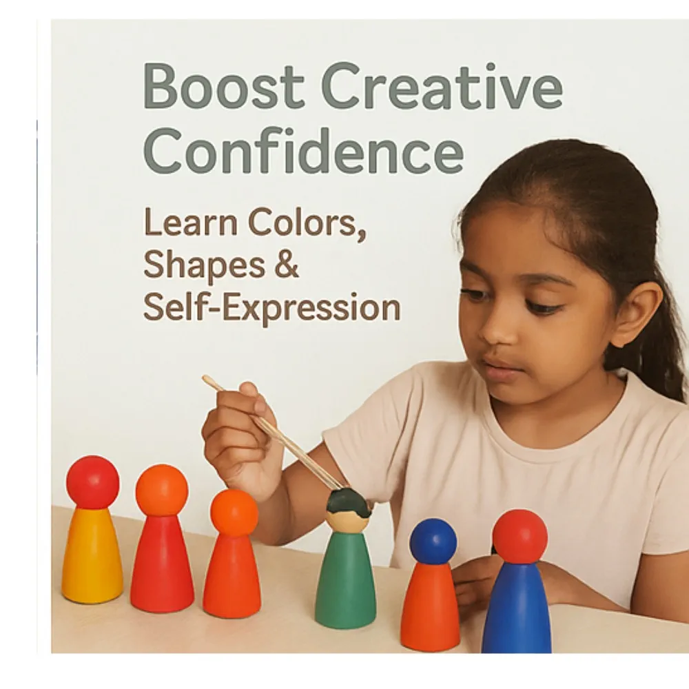 Paint Your Peg Dolls Combo Pack (Set of 4) | DIY Wooden Painting Toys for Kids