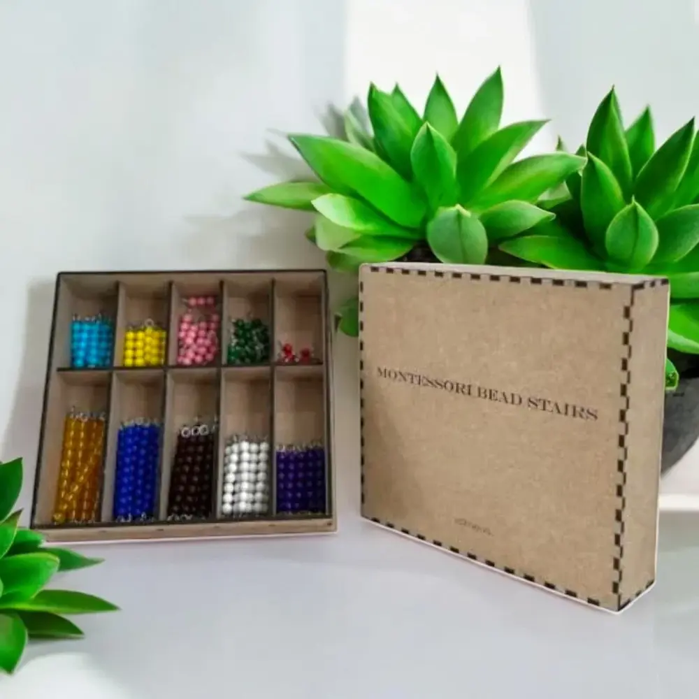 Montessori Beads Stair & Numbers Cards |Math Learning Kit