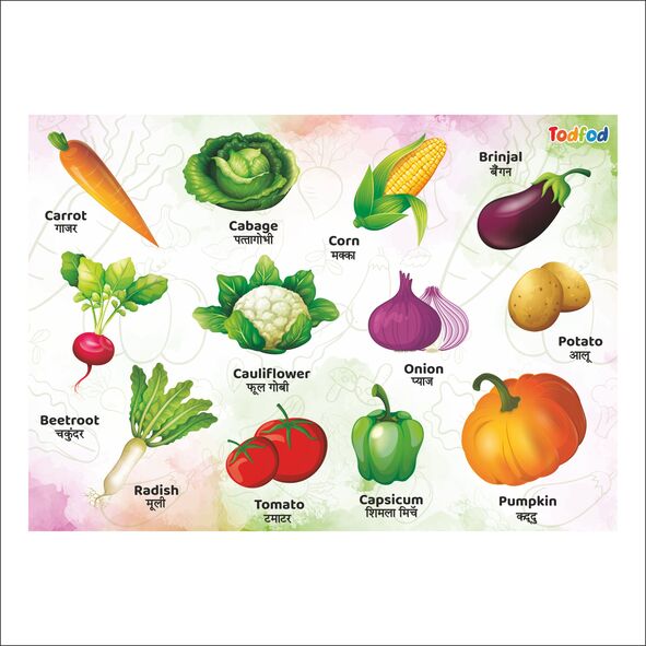 Todfod Wooden Jigsaw Puzzle - Vegetable Characters for Kids