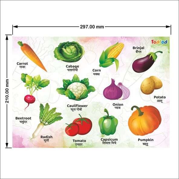Todfod Wooden Jigsaw Puzzle - Vegetable Characters for Kids